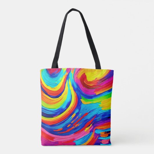 Levendige kleurvortex tote bag (Achterkant)