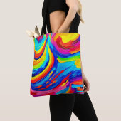 Levendige kleurvortex tote bag (Dichtbij)