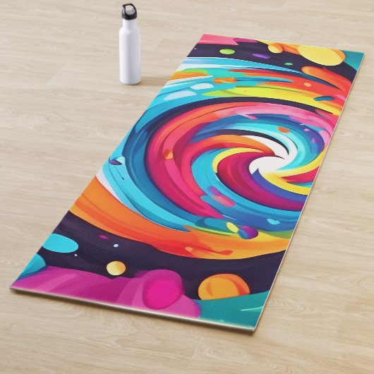Levendige Kleurwerveling Abstracte Kunst Yogamat (In situ)