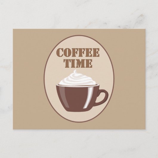 Levendige koffietijd briefkaart (Voorkant)