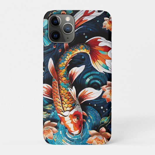 Levendige Koi en mooie bloemen Aquatic Scene Case-Mate iPhone Case (Achterkant)