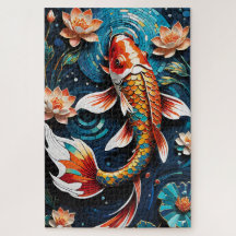 Levendige Koi en mooie bloemen Aquatic Scene