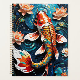 Levendige Koi en mooie bloemen Aquatic Scene Planner