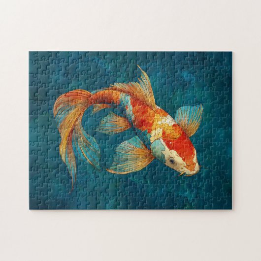 Levendige Koi Fish Illustratie Legpuzzel (Horizontaal)