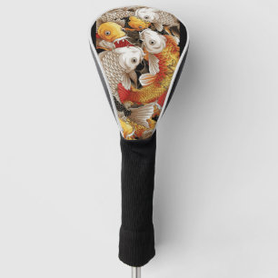 Levendige Koi Harmony - Japanse Koi Vis Naadloos Golfheadcover