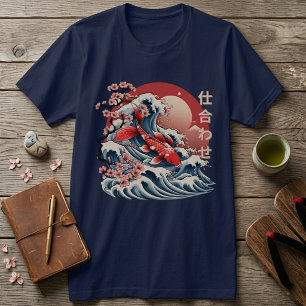 Levendige Koi Vis Golf - Japanse Ukiyo-e T-shirt