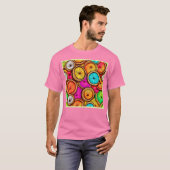 Levendige Kokos Schijf Abstract Ontwerp T-shirt (Voorkant volledig)