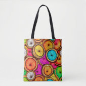 Levendige Kokosnoot Schijf Abstract Ontwerp Tote Bag (Voorkant)