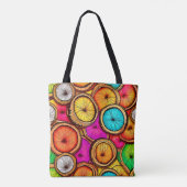 Levendige Kokosnoot Schijf Abstract Ontwerp Tote Bag (Achterkant)