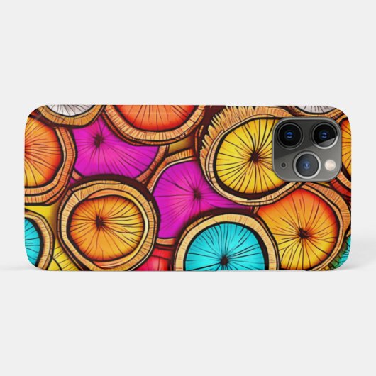 Levendige Kokosnoot Slice Abstract Design Case-Mate iPhone Case (Achterkant (horizontaal))