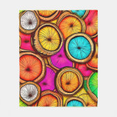 Levendige Kokosnoot Slice Abstract Design Fleece Deken (Voorkant)