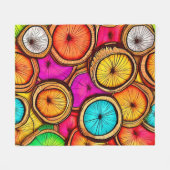 Levendige Kokosnoot Slice Abstract Design Fleece Deken (Voorkant (Horizontaal))