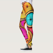 Levendige Kokosnoot Slice Abstract Design Leggings (Links)