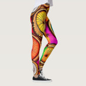 Levendige Kokosnoot Slice Abstract Design Leggings (Rechts)