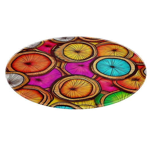 Levendige Kokosnoot Slice Abstract Design Snijplank (Hoek)