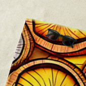 Levendige Kokosnoot Slice Abstract Design Strandlaken (In situ)