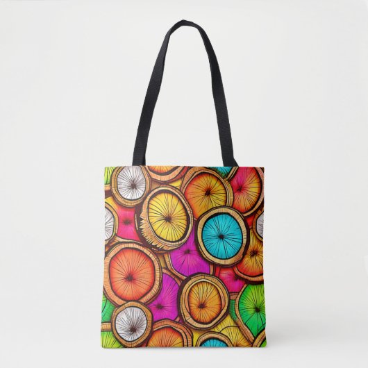 Levendige Kokosnoot Slice Abstract Design Tote Bag (Voorkant)