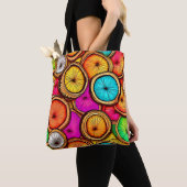Levendige Kokosnoot Slice Abstract Design Tote Bag (Dichtbij)