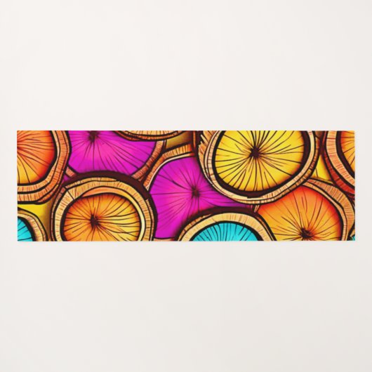 Levendige Kokosnoot Slice Abstract Design Yogamat (Achterkant (horizontaal))