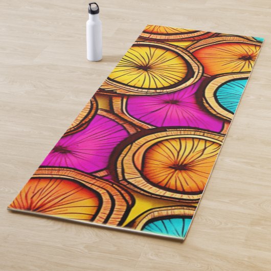 Levendige Kokosnoot Slice Abstract Design Yogamat (In situ)
