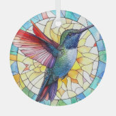 Levendige kolibrie bevlekt glas ornament (Voorkant)