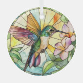 Levendige kolibrie bevlekt glas ornament (Voorkant)