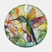 Levendige kolibrie bevlekt glas ornament (Achterkant)