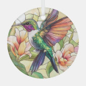 Levendige kolibrie bevlekt glas ornament (Voorkant)
