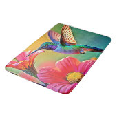 Levendige kolibrie bij Sunset Design Badmat (Gekanteld)