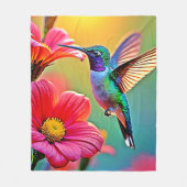 Levendige kolibrie bij Sunset Design Fleece Deken (Voorkant)
