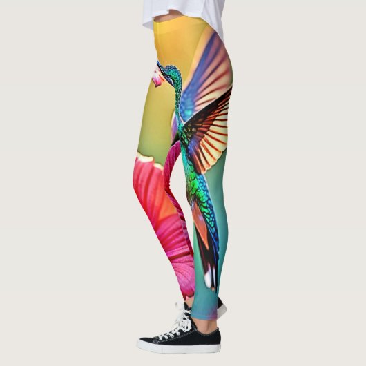 Levendige kolibrie bij Sunset Design Leggings (Links)