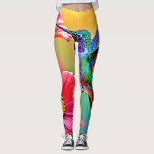 Levendige kolibrie bij Sunset Design Leggings (Voorkant)