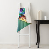Levendige kolibrie bij Sunset Design Sherpa Deken (In situ)