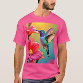 Levendige kolibrie bij Sunset Design T-shirt (Voorkant)