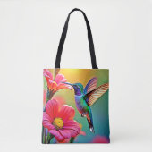Levendige kolibrie bij Sunset Design Tote Bag (Voorkant)