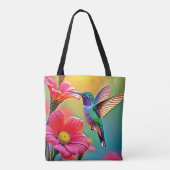 Levendige kolibrie bij Sunset Design Tote Bag (Achterkant)