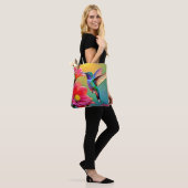Levendige kolibrie bij Sunset Design Tote Bag (Op model)