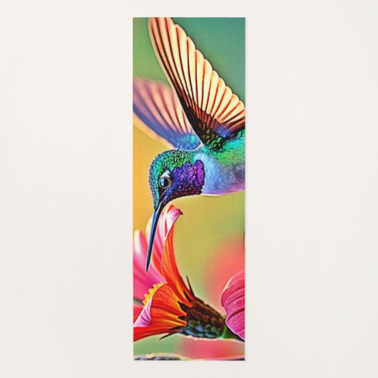 Levendige kolibrie bij Sunset Design Yogamat (Voorkant)