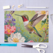 Levendige Kolibrie Bloementuin Tissuepapier (Craft)