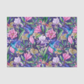 Levendige kolibrie en tuinbloemen tissuepapier (Voorkant)