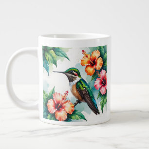 Levendige Kolibrie Tropische Hibiscus Koffiemok Grote Koffiekop