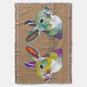 Levendige Konijnen Triptiek Deken (Voorkant Verticaal)