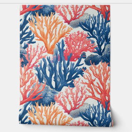 Levendige koraalrif patroon muur decor behang