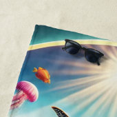 Levendige koraalrif scene strandlaken (In situ)