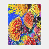 Levendige Koraalrif Zee Wonder Kunst Fleece Deken (Voorkant)