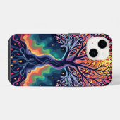 Levendige kosmische boom iPhone hoesje (Achterkant horizontaal)