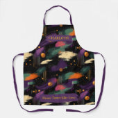 Levendige Kosmische Brushstroke Schort met Aangepa (Voorkant)
