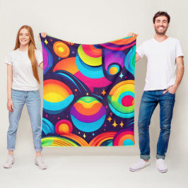 levendige kosmische caleidoscoop fleece deken