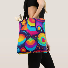 levendige kosmische caleidoscoop tote bag