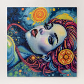 Levendige Kosmische Godin Portret Jigsaw puzzel (Horizontaal)